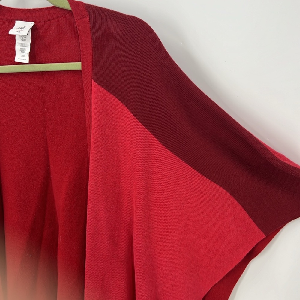 Cabi Cotton Blend Color Block Open Front Poncho W… - image 2